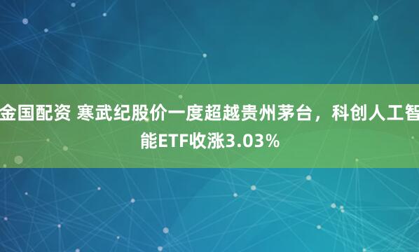 金国配资 寒武纪股价一度超越贵州茅台，科创人工智能ETF收涨3.03%